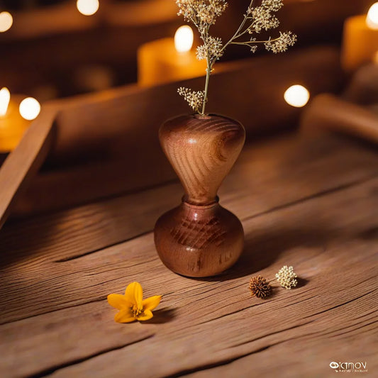 fleur et vase soliflore sur table avec lumiere
