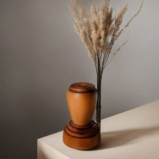 vase soliflore bois avec fleurs séchées