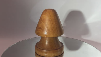 video Vase forme champignon soliflore en bois de merisier