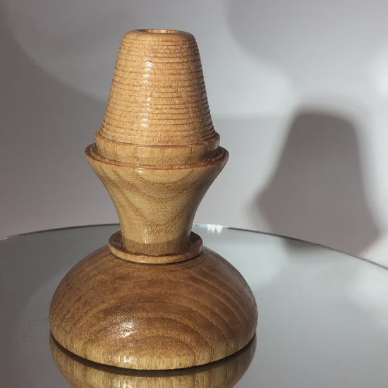 video Vase Minimaliste Soliflore Bois d'Orme Texturé et Rainuré