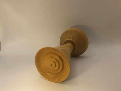 Porte encens en bois de frêne forme vase sur pied vue dessus